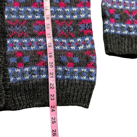 VTG Best American Clothing Co Mohair Blend Cardigan Fair Isle Sweater Large - Picture 5 of 9